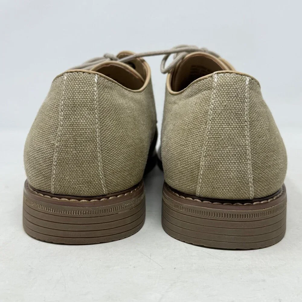 Izod Mens Image Natural Tan Beige LInen Oxford Shoes 13M Memory Foam Fabric‎